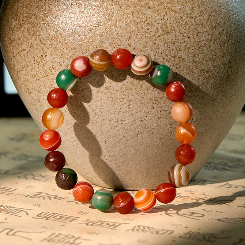 Buddha Stones Natürlicher Alashan-Achat Vertrauensarmband