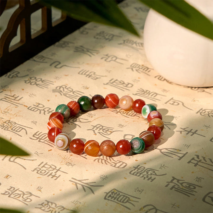 Buddha Stones Natürlicher Alashan-Achat Vertrauensarmband