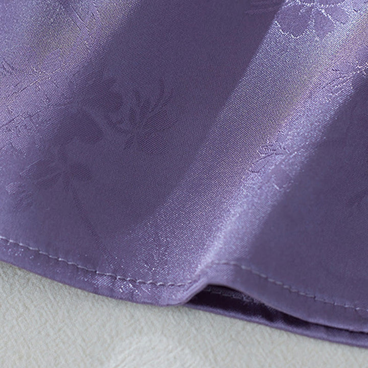 Buddha Stones Sommer-Damenhemd mit einfarbigem Jacquard-Blumenschlitz und Dreiviertelärmeln - image 7