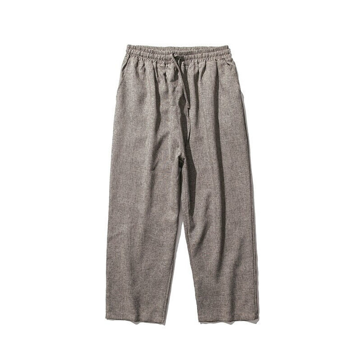 Buddha Stones Sommerhose aus Baumwollleinen für Herren, Länge 7–8, einfarbig, mit Taschen - image 10