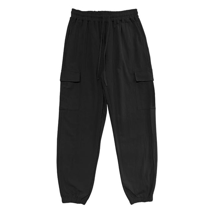 Buddha Stones Herren-Cargohose aus Leinen mit Kordelzug und Taschen - image 4