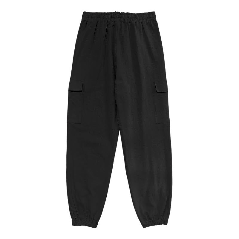 Buddha Stones Herren-Cargohose aus Leinen mit Kordelzug und Taschen - image 3