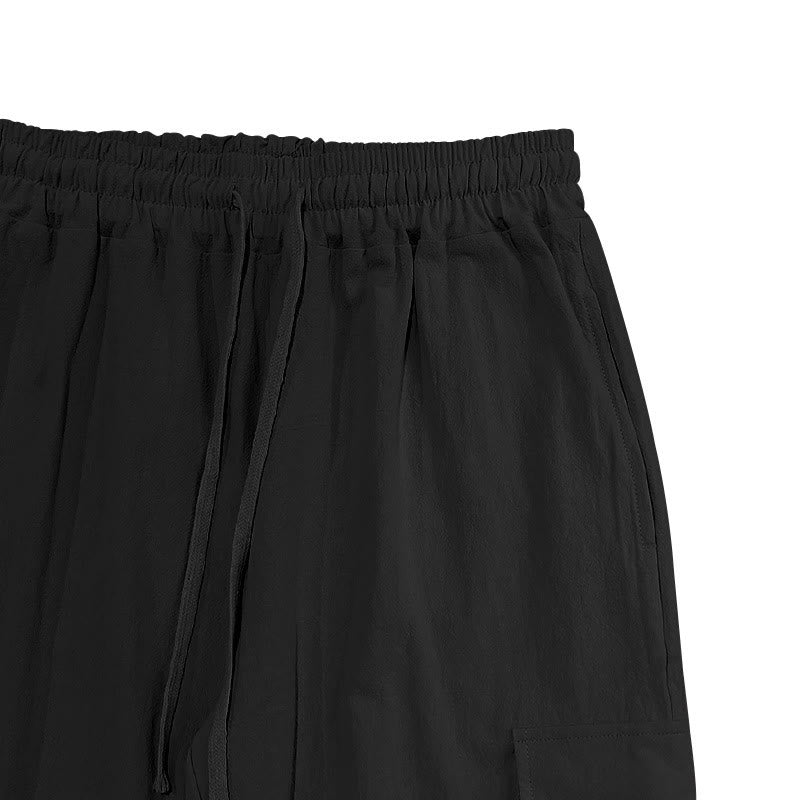 Buddha Stones Herren-Cargohose aus Leinen mit Kordelzug und Taschen - image 4