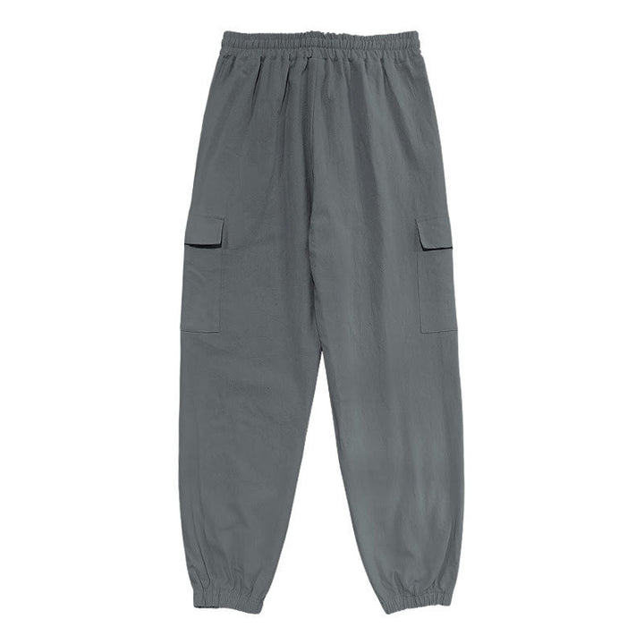 Buddha Stones Herren-Cargohose aus Leinen mit Kordelzug und Taschen - image 16