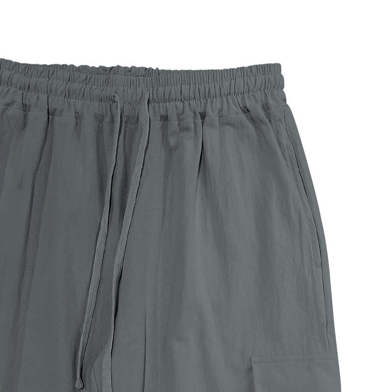 Buddha Stones Herren-Cargohose aus Leinen mit Kordelzug und Taschen - image 17