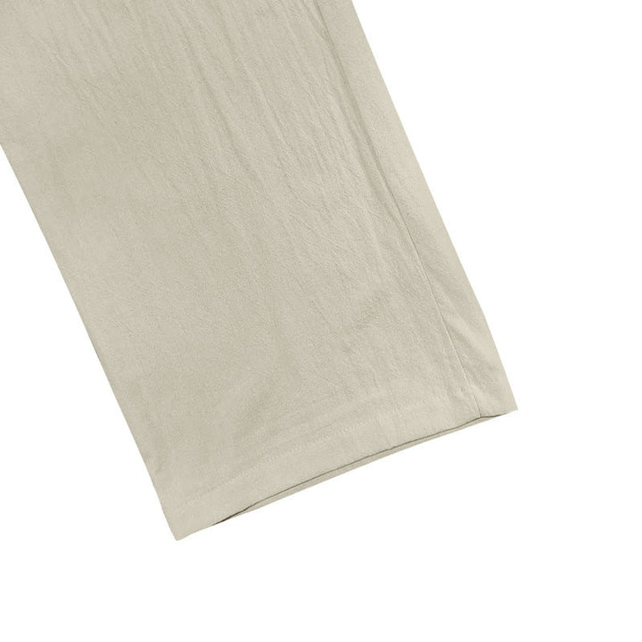 Buddha Stones Lässige, einfarbige Baumwollhose mit Knöpfen und Taschen für Herren - image 37
