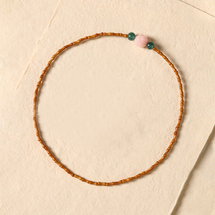 Buddha Stones Ultrafeines Olivenkern-Lotus-Armband mit innerer Stärke und Doppelkreis - image 3