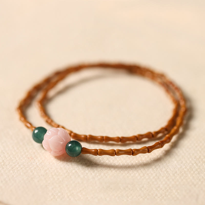 Buddha Stones Ultrafeines Olivenkern-Lotus-Armband mit innerer Stärke und Doppelkreis - Olivenkopf (Handgelenkumfang: 14-15 cm) - image 0
