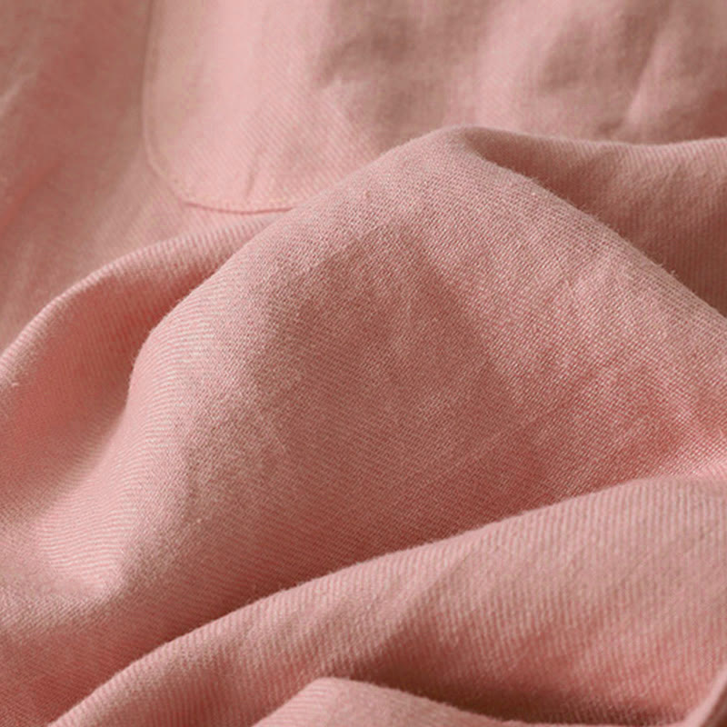 Buddha Stones Lässige, einfarbige Patchwork-Hose aus Polyester für Damen, Länge 7–8, weites Bein, mit Taschen - image 7