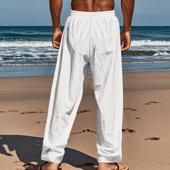 Buddha Stones Einfarbige Knöpfe Kordelzug Herren Baumwollhose mit Taschen - image 10