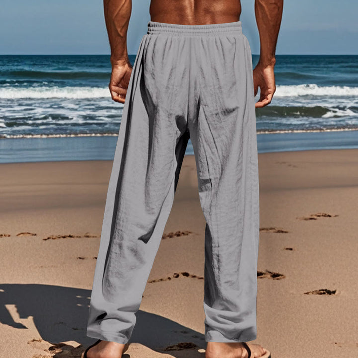 Buddha Stones Einfarbige Knöpfe Kordelzug Herren Baumwollhose mit Taschen - image 23