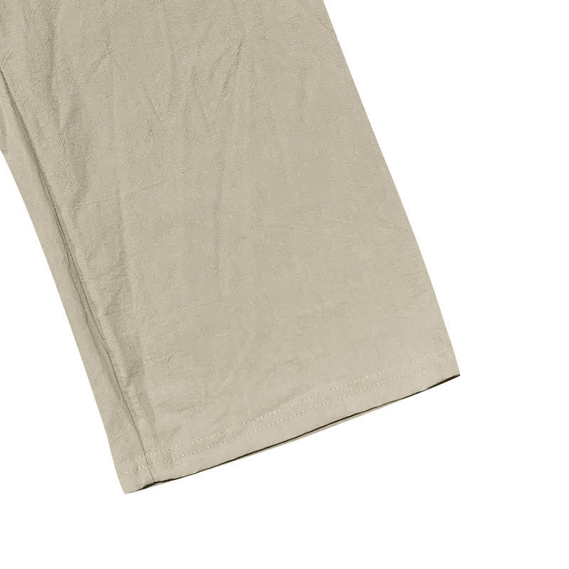 Buddha Stones Einfarbige Knöpfe Kordelzug Herren Baumwollhose mit Taschen - image 39