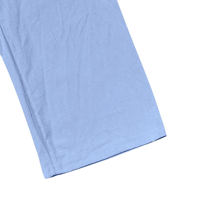 Buddha Stones Einfarbige Knöpfe Kordelzug Herren Baumwollhose mit Taschen - image 28