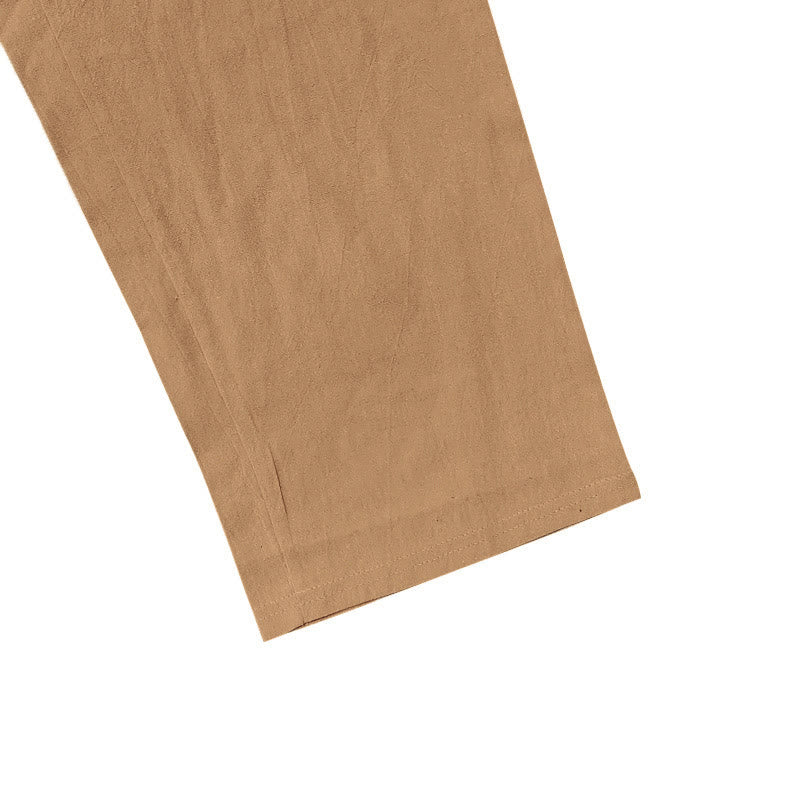 Buddha Stones Einfarbige Knöpfe Kordelzug Herren Baumwollhose mit Taschen - image 32