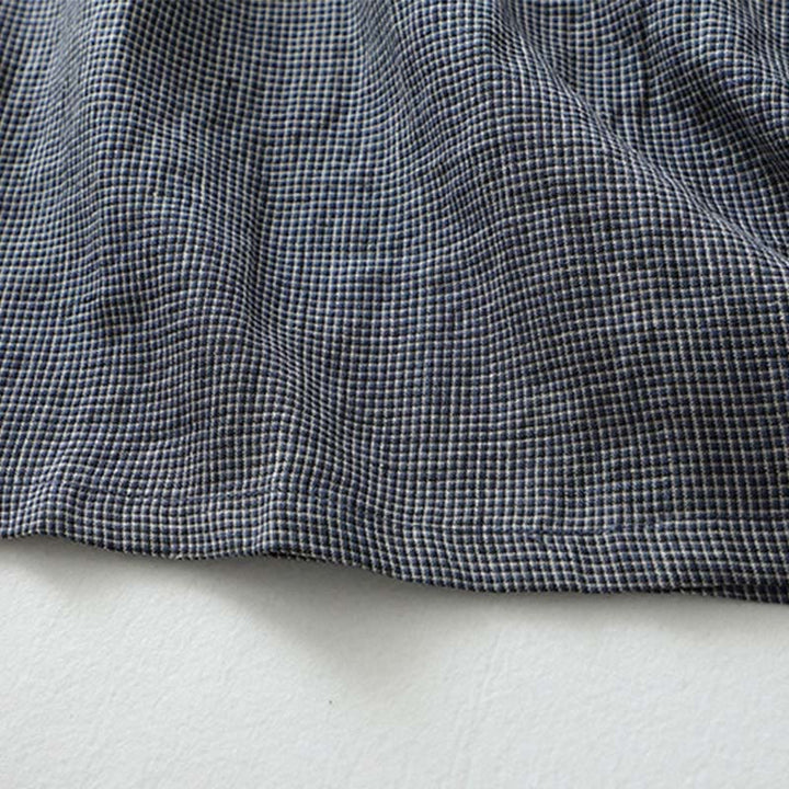 Buddha Stones Commute MidnightBlue – Geschnürtes Midikleid aus Baumwollleinen mit halblangen Ärmeln und Taschen - image 11