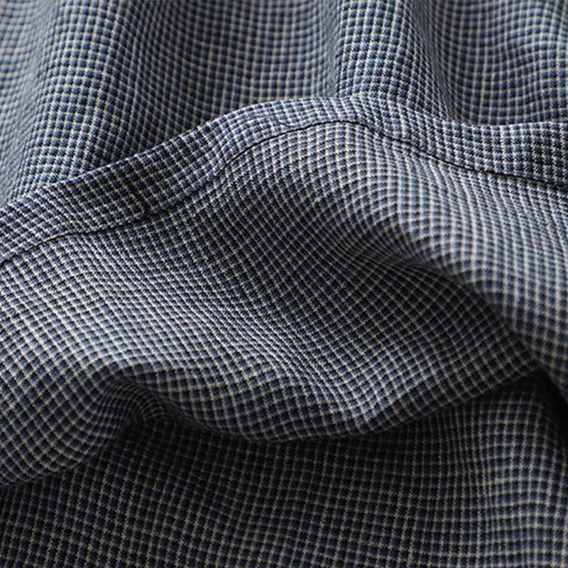 Buddha Stones Commute MidnightBlue – Geschnürtes Midikleid aus Baumwollleinen mit halblangen Ärmeln und Taschen - image 11