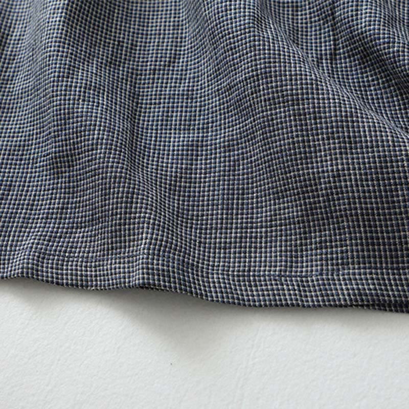Buddha Stones Commute MidnightBlue – Geschnürtes Midikleid aus Baumwollleinen mit halblangen Ärmeln und Taschen - image 12