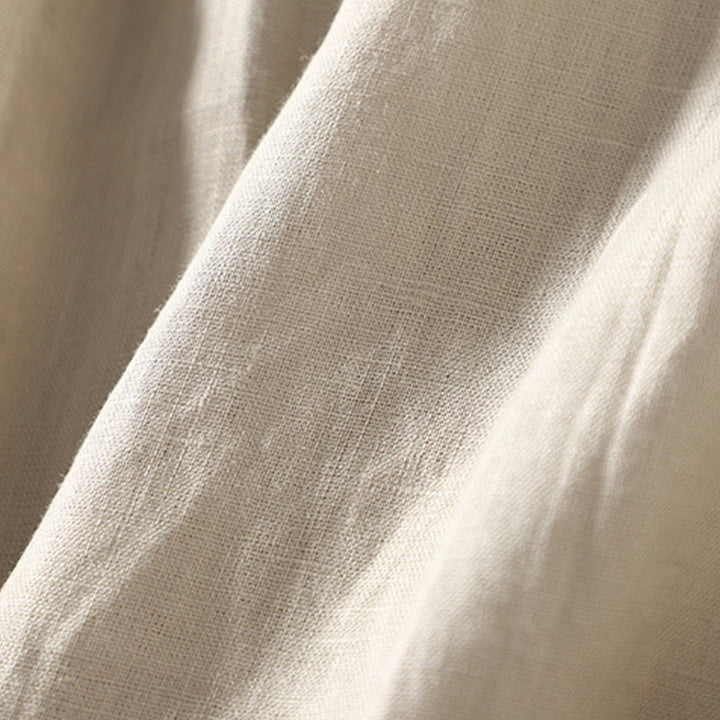 Buddha Stones Buttons Design Damen Baumwoll-Leinen-Langarmmantel mit Taschen - image 7