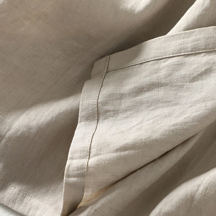 Buddha Stones Buttons Design Damen Baumwoll-Leinen-Langarmmantel mit Taschen - image 8