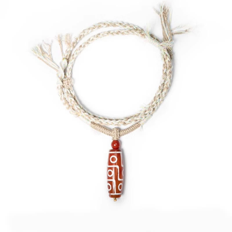 Buddha Stones Natürlicher roter Achat Neun-Augen-Dzi-Perlen-Kraftseil-Armband - image 10