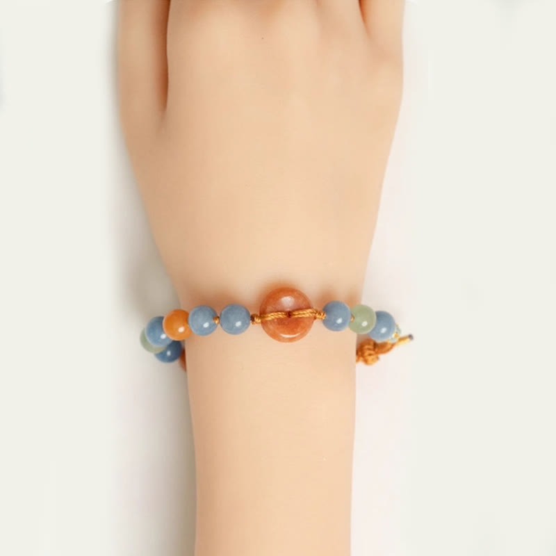 Buddha Stones Farbiges Aventurin Peace Buckle Cure Armband - image 5