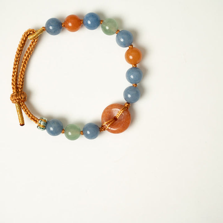 Buddha Stones Farbiges Aventurin Peace Buckle Cure Armband - image 6