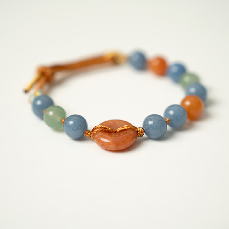 Buddha Stones Farbiges Aventurin Peace Buckle Cure Armband - image 2