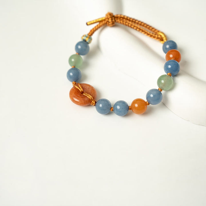 Buddha Stones Farbiges Aventurin Peace Buckle Cure Armband - image 3