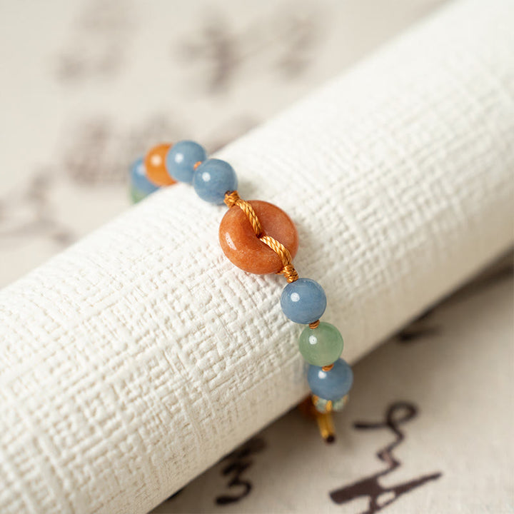 Buddha Stones Farbiges Aventurin Peace Buckle Cure Armband - image 4