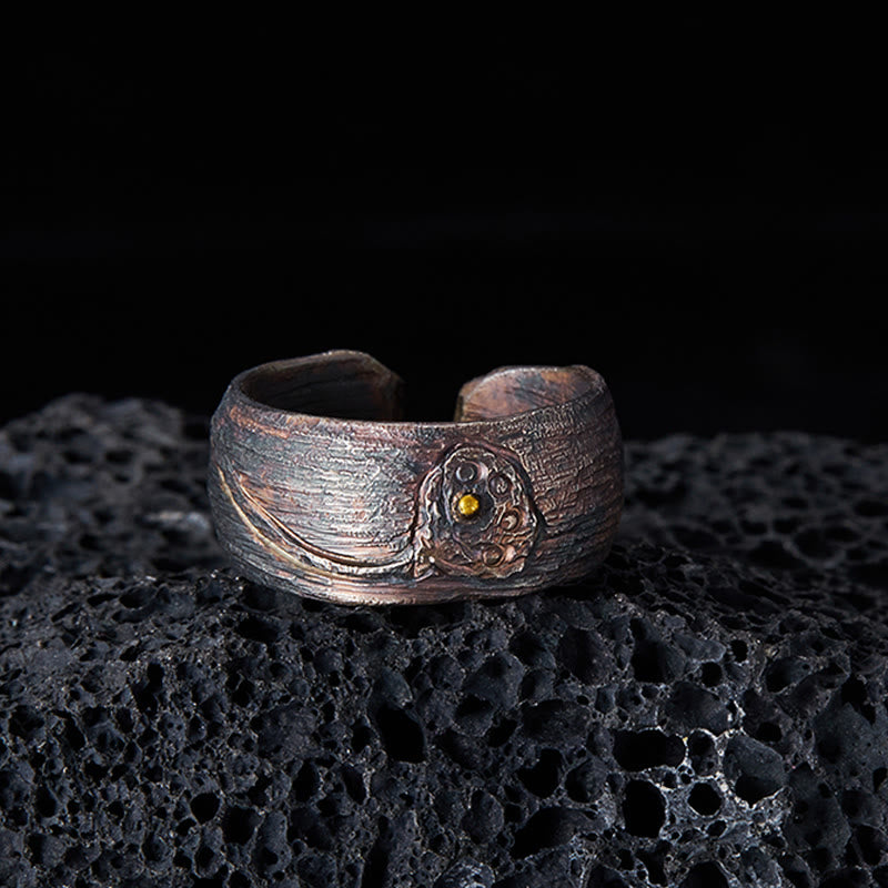 Buddha Stones 999 Sterling Silber Lotus Balance Ring - image 2