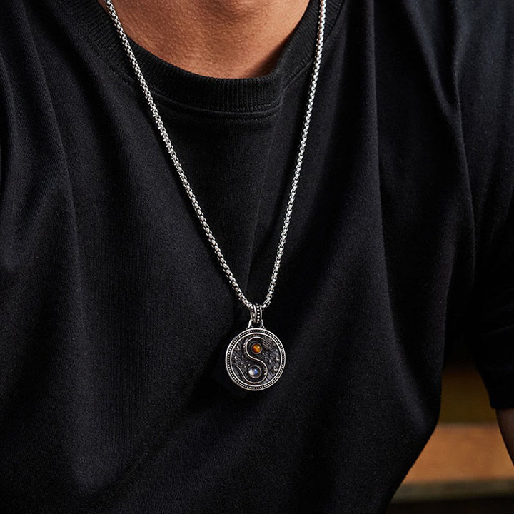 Buddha Stones Schlange Yin Yang Symbol Kupfer Reichtum Halskette Anhänger - image 13