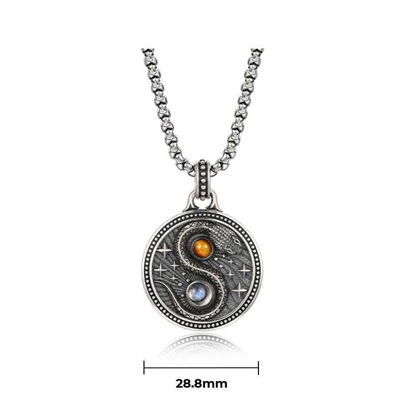Buddha Stones Schlange Yin Yang Symbol Kupfer Reichtum Halskette Anhänger - image 8