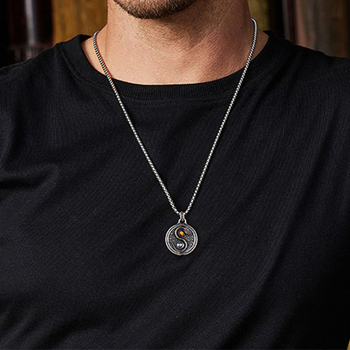 Buddha Stones Schlange Yin Yang Symbol Kupfer Reichtum Halskette Anhänger - image 10