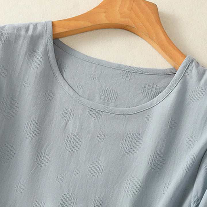 Buddha Stones 2-teiliges schlichtes Damen-Kurzarmhemd mit Haremshose und Meditationskleidungsset - image 3