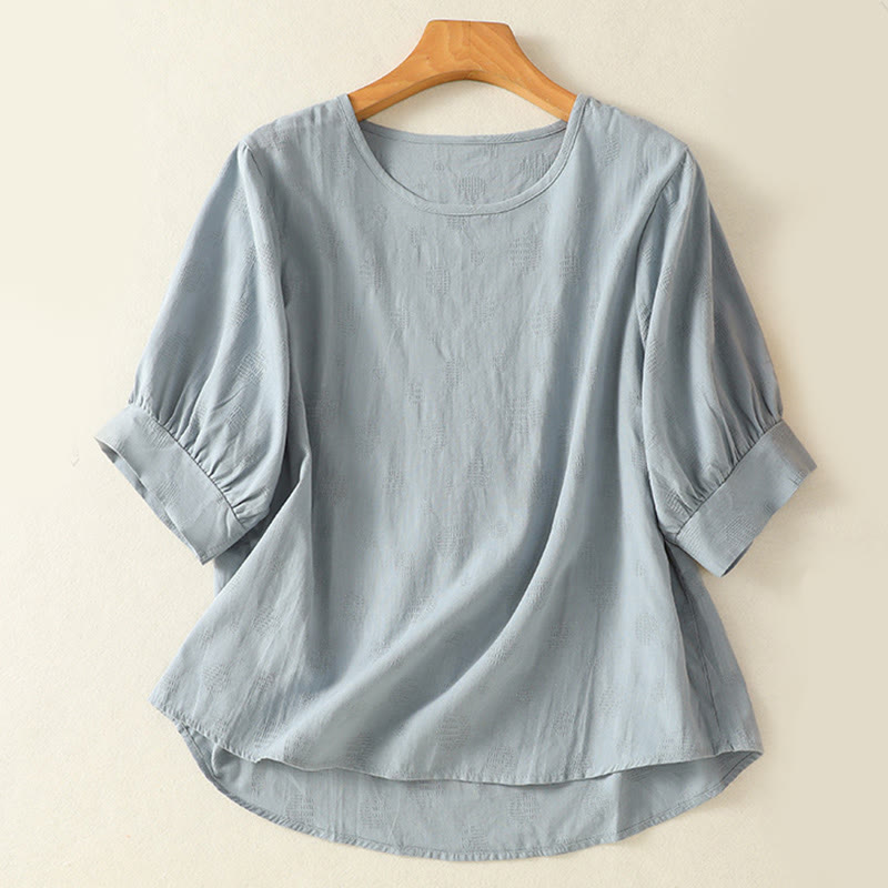 Buddha Stones 2-teiliges schlichtes Damen-Kurzarmhemd mit Haremshose und Meditationskleidungsset - image 1