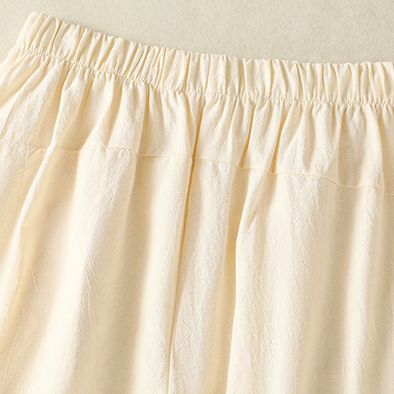 Buddha Stones 2-teiliges schlichtes Damen-Kurzarmhemd mit Haremshose und Meditationskleidungsset - image 12