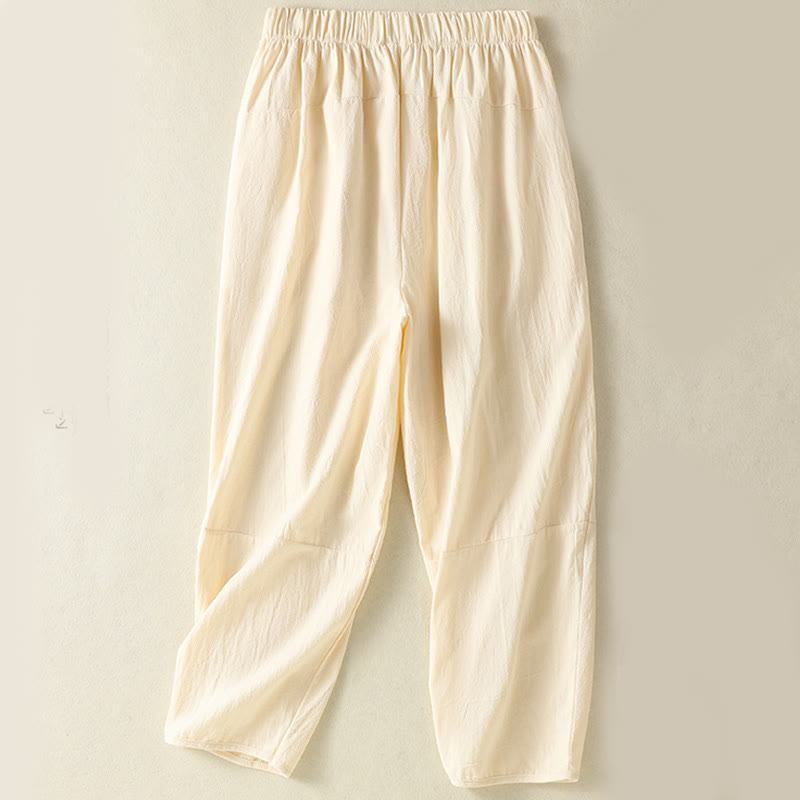 Buddha Stones 2-teiliges schlichtes Damen-Kurzarmhemd mit Haremshose und Meditationskleidungsset - image 9