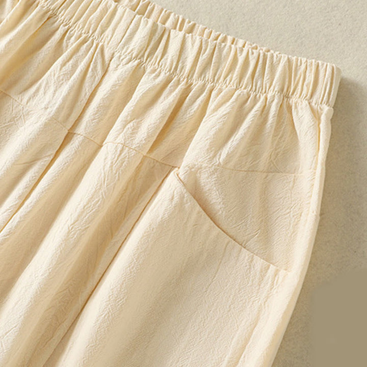 Buddha Stones 2-teiliges schlichtes Damen-Kurzarmhemd mit Haremshose und Meditationskleidungsset - image 15