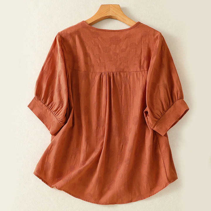 Buddha Stones 2-teiliges schlichtes Damen-Kurzarmhemd mit Haremshose und Meditationskleidungsset - image 18