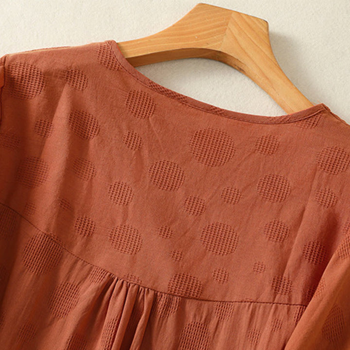 Buddha Stones 2-teiliges schlichtes Damen-Kurzarmhemd mit Haremshose und Meditationskleidungsset - image 20