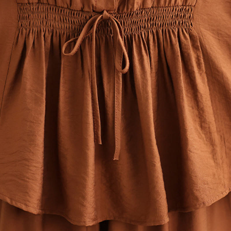 Buddha Stones 2-teiliges lässiges Damen-Set mit Stehkragen, Hemd und lockerer Hose, Meditationskleidung - image 8