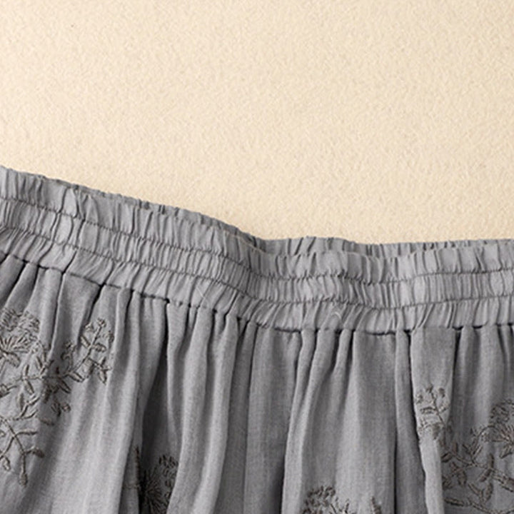 Damen-Haremshose aus Baumwolle und Leinen mit Buddha Stones -Stickmuster und Taschen - image 1