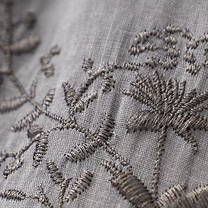 Damen-Haremshose aus Baumwolle und Leinen mit Buddha Stones -Stickmuster und Taschen - image 4