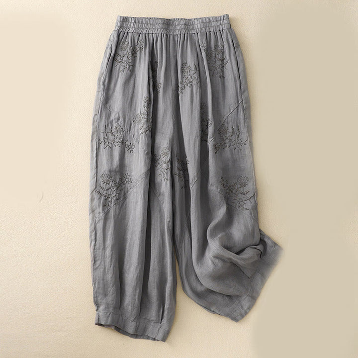 Damen-Haremshose mit Buddha Stones -Stickerei und Taschen - Grau - US12, UK/AU16, EU44 (3XL) - image 0