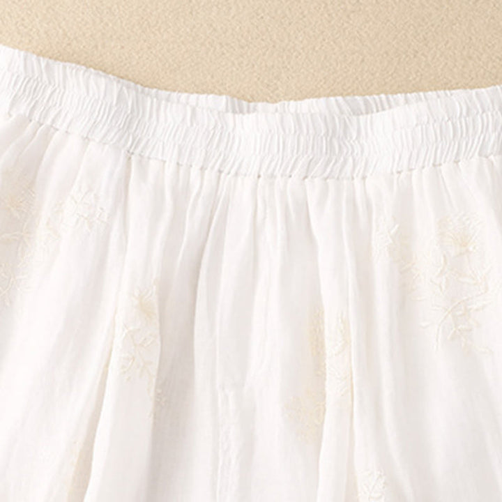 Damen-Haremshose aus Baumwolle und Leinen mit Buddha Stones -Stickmuster und Taschen - image 7