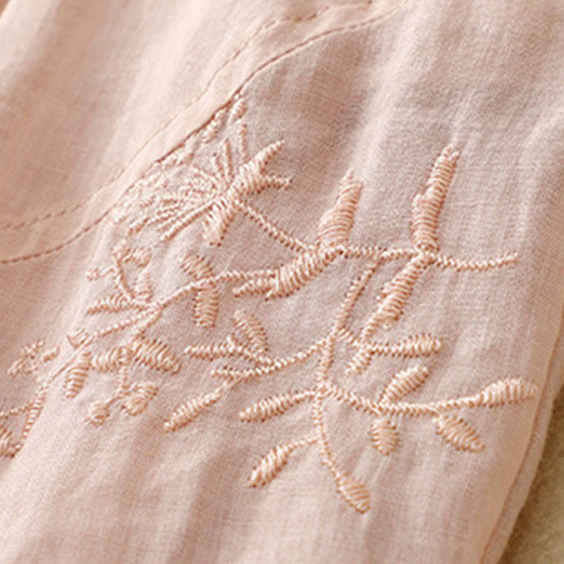 Damen-Haremshose aus Baumwolle und Leinen mit Buddha Stones -Stickmuster und Taschen - image 19