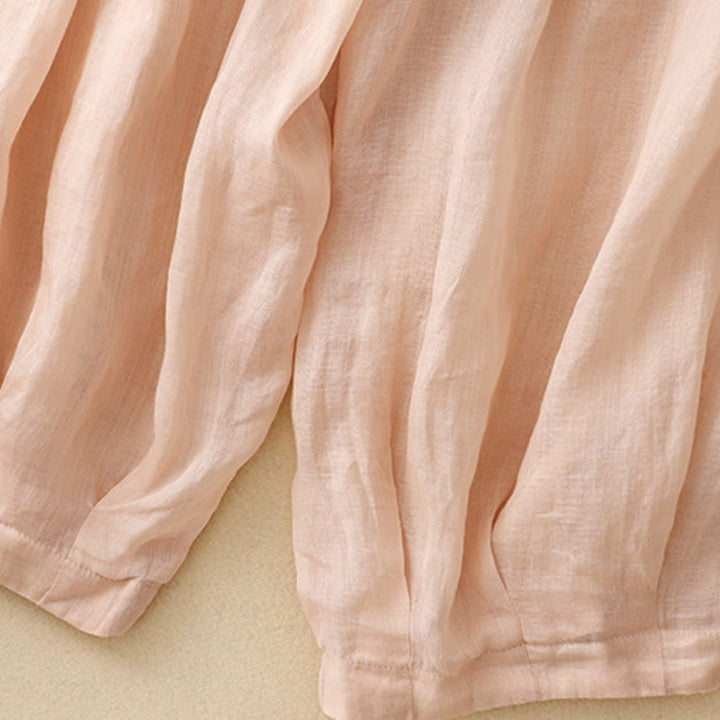 Damen-Haremshose aus Baumwolle und Leinen mit Buddha Stones -Stickmuster und Taschen - image 15