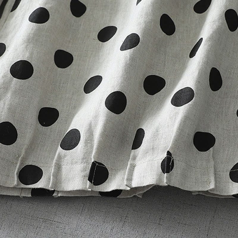 Buddha Stones Damen-Haremshose aus Baumwolle und Leinen mit Taschen, gepunktetes Blumenmuster - image 7