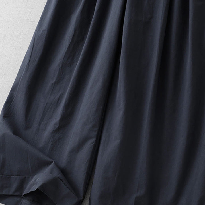 Buddha Stones Lässige, schlichte Damenhose aus Polyester mit hoher Taille, Länge 7–8, weites Bein, mit Taschen - image 2