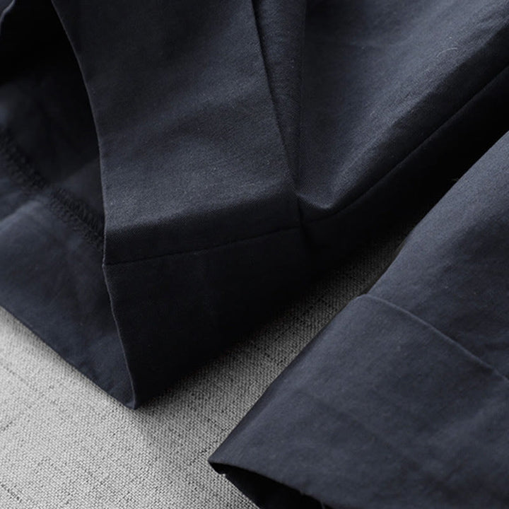Buddha Stones Lässige, schlichte Damenhose aus Polyester mit hoher Taille, Länge 7–8, weites Bein, mit Taschen - image 4